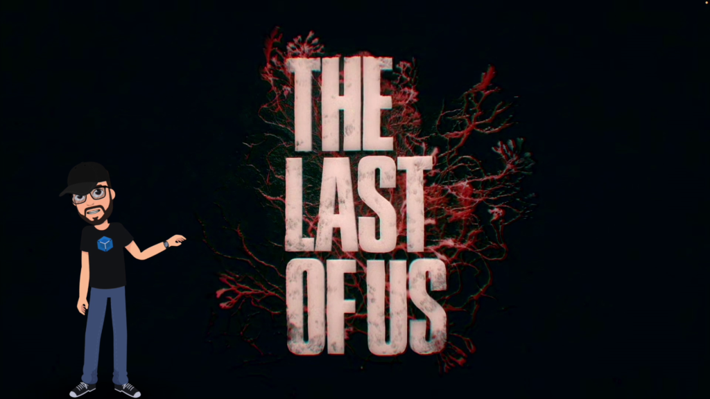 the animated host of the podcast points to the title of the show The Last Of Us